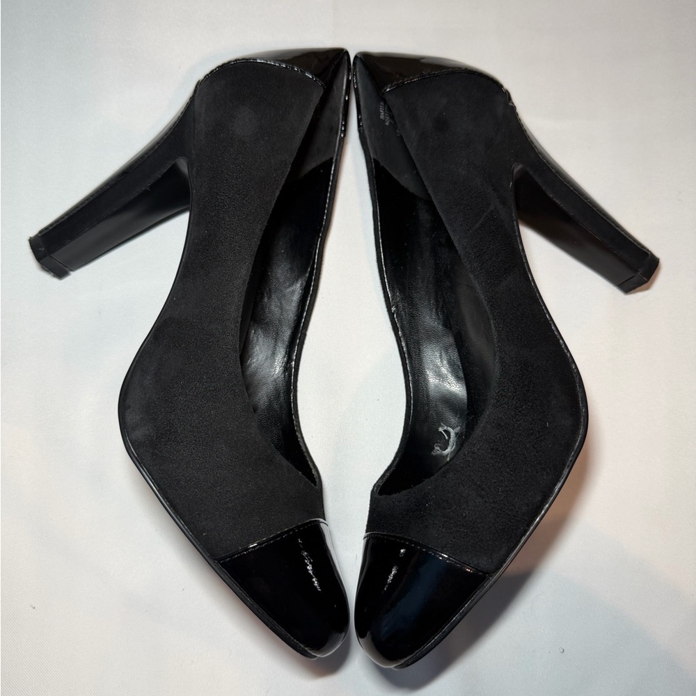 Lauren Ralph Lauren Women's‎ Rafita Leather Suede Black Heels 7.5 - Picture 5 of 7